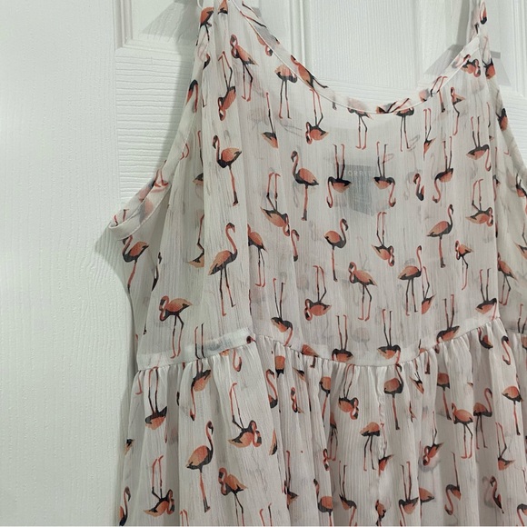 Torrid flamingo chiffon babydoll top EUC - Picture 2 of 3